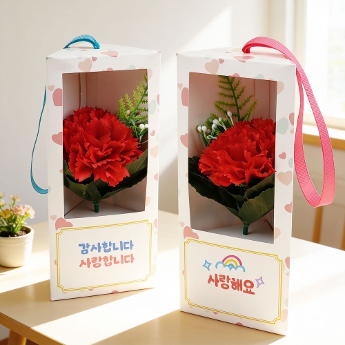 카네이션 꽃다발 화이트박스 만들기