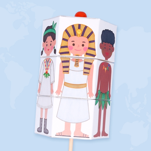 세계 여러 나라 의상 6각 큐브