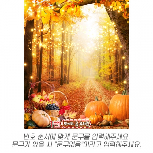 [파티붕붕] D6279 가을 배경 현수막 / 어린이집 유치원 단풍놀이 현수막 유치원 호박 오렌지데이 포토존