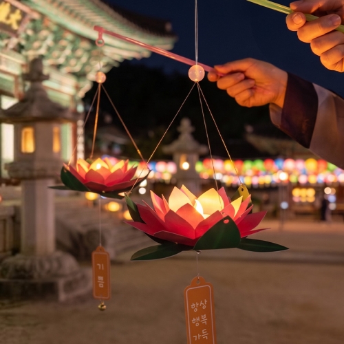 연꽃 소원등 5set