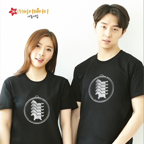 국산 순면 반팔 반짝반짝 포일 아트 티셔츠 어사출두마패 실버포일 
