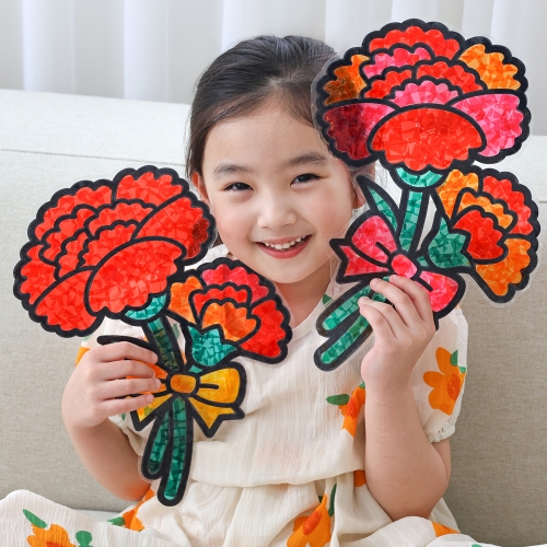 [오늘놀이] 빅 카네이션 썬캐쳐 만들기(셀로판지 포함/어버이날/스승의날/KC인증)