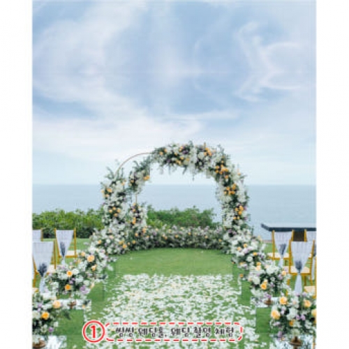 [파티붕붕] D4848 결혼식 현수막 / 유치원 어린이집 결혼 현수막 바다 해변 포토존 제작