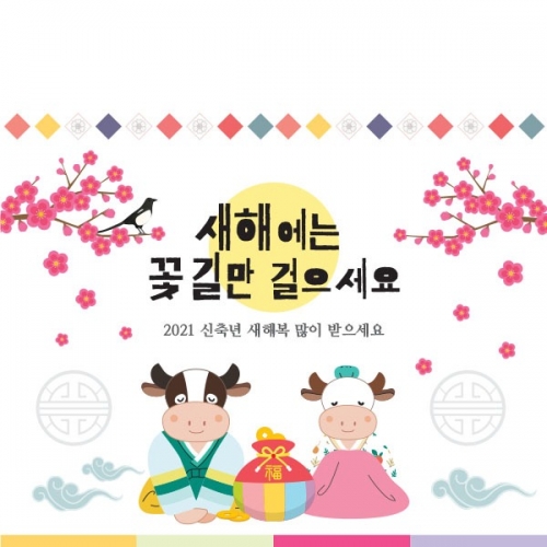 [파티붕붕] D1573 현수막 / 새해 현수막 신년 설 명절 전통 구정 신정 선물