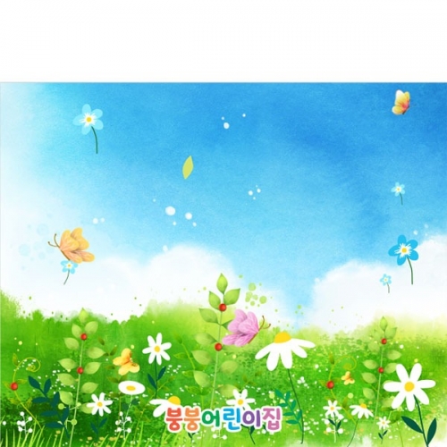 [파티붕붕]D4135 꽃배경 현수막 / 유치원 어린이집 봄배경 포토존 제작