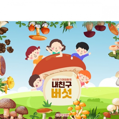[파티붕붕] D2913 현수막 / 버섯따기 체험학습 현수막 유치원 어린이집 포토존 플랜카드