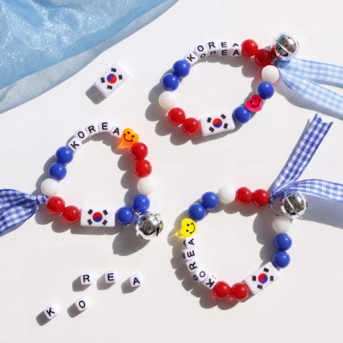 태극기 방울 팔찌 5set