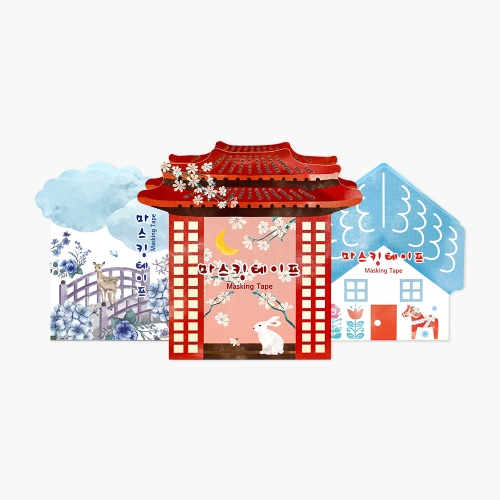 [예현] 전통 마스킹 테이프(3종 택1/말/토끼/벚꽃/사슴)