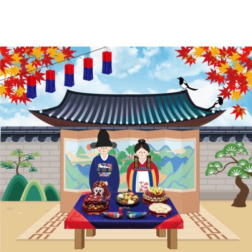 [파티붕붕] D3421 전통결혼 현수막 / 어린이집 유치원 전통혼례 배경 현수막 포토존 제작