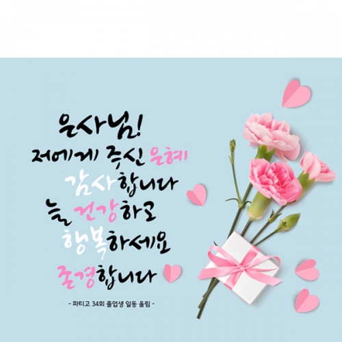[파티붕붕] D2875 현수막 / 카네이션 현수막 선생님 감사 선물 이벤트