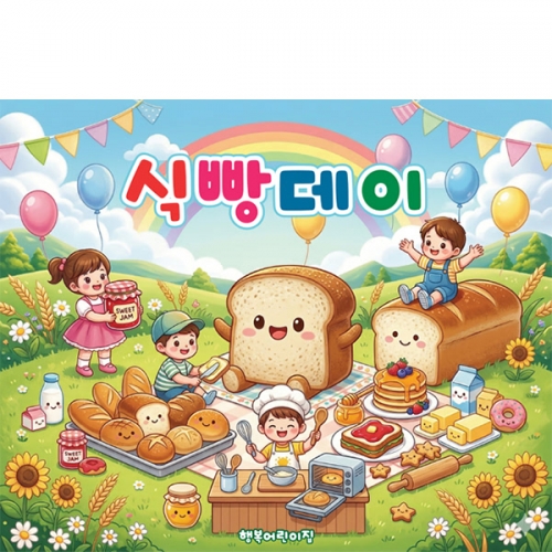 [파티붕붕] D7013 식빵 현수막 / 유치원 식빵놀이 현수막 어린이집 빵 오감놀이 포토존 제작