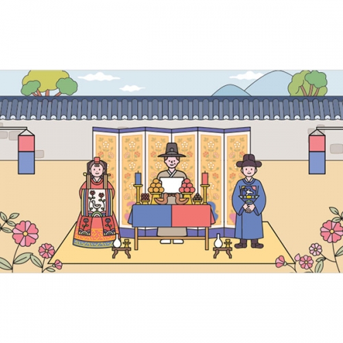 [파티붕붕] D3419 전통혼례 현수막 / 유치원 어린이집 결혼식 현수막 전통 결혼 플랜카드