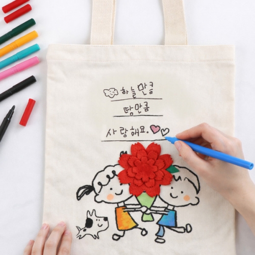 메이크문구 캔버스가방펠트꾸미기 카네이션