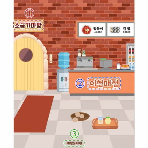 [파티붕붕] D3026 현수막 /유치원 어린이집 찜질방 매점 사우나 체험 역할 놀이 배경 포토존