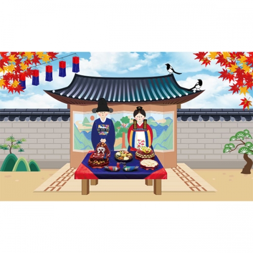 [파티붕붕] D3421 전통결혼 현수막 / 어린이집 유치원 전통혼례 배경 현수막 포토존 제작