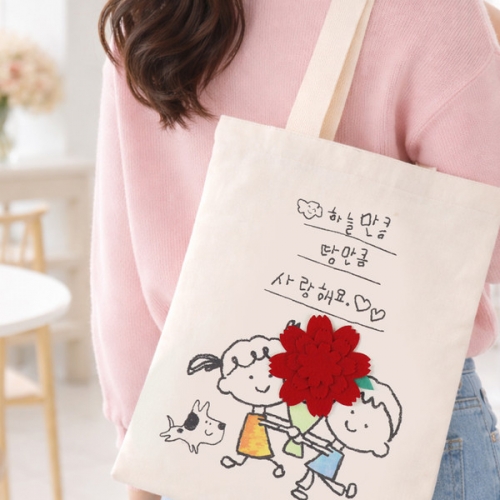 메이크문구 캔버스가방펠트꾸미기 카네이션