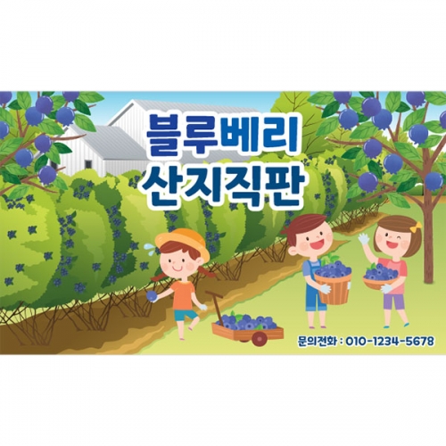 [파티붕붕] D3164 현수막 / 유치원 어린이집 블루베리 현수막 과수원 텃밭 체험 플랜카드