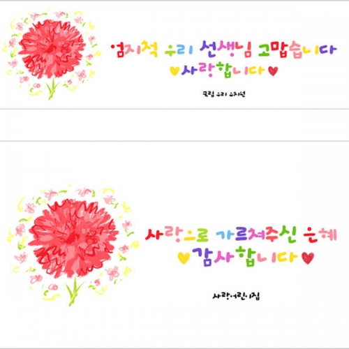 [파티붕붕] D2876 현수막 / 유치원 어린이집 카네이션 선생님선물 플랜카드