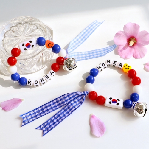태극기 방울 팔찌 5set