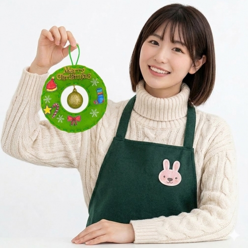 크리스마스 펠트 리스 만들기  DIY 키트 유치원 안전한 미술수업 재료  성탄절 장식