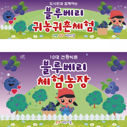 [파티붕붕] D3133 현수막 / 어린이집 유치원 텃밭 체험 블루베리 현수막 제작