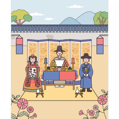 [파티붕붕] D3419 전통혼례 현수막 / 유치원 어린이집 결혼식 현수막 전통 결혼 플랜카드