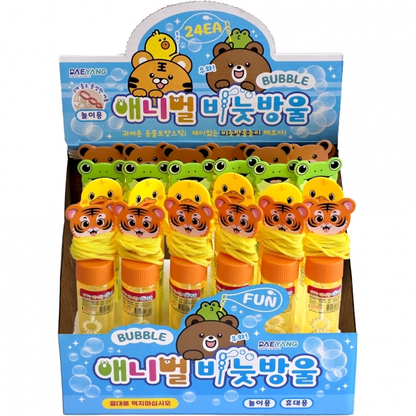 애니멀 비눗방울 목걸이 미니 버블 스틱 (24개)