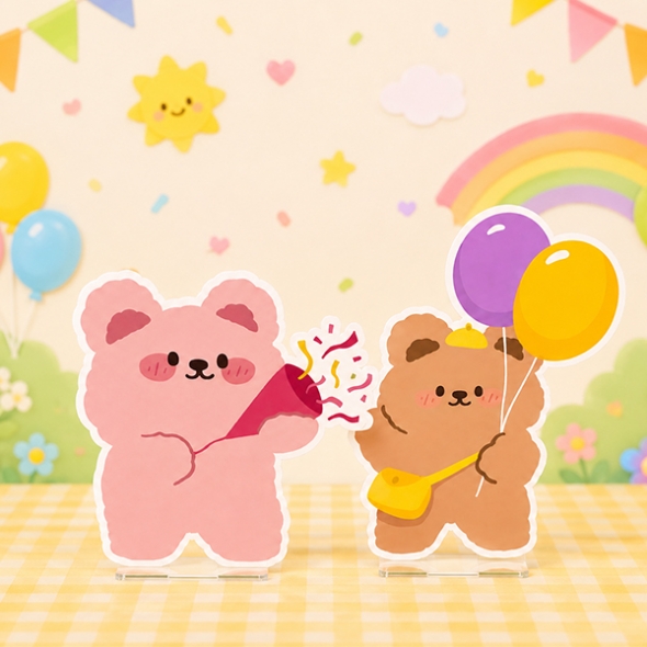 [파티붕붕] 파티 아기곰 보드 162 / 곰돌이 캐릭터 포토존 장식 어린이집 유치원 어린이날 행사 데코