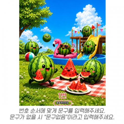 [파티붕붕] D7113 여름수박 현수막/ 어린이집 수박 수영장 현수막 유치원 물놀이 포토존 제작