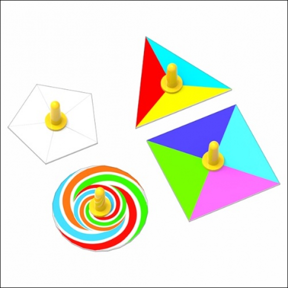 4in1 다각형 색 혼합 팽이 만들기