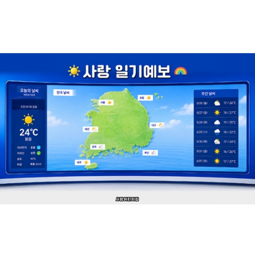 [파티붕붕] D7109 일기예보 현수막 / 어린이집 날씨 현수막 유치원 방송국 직업체험 포토존