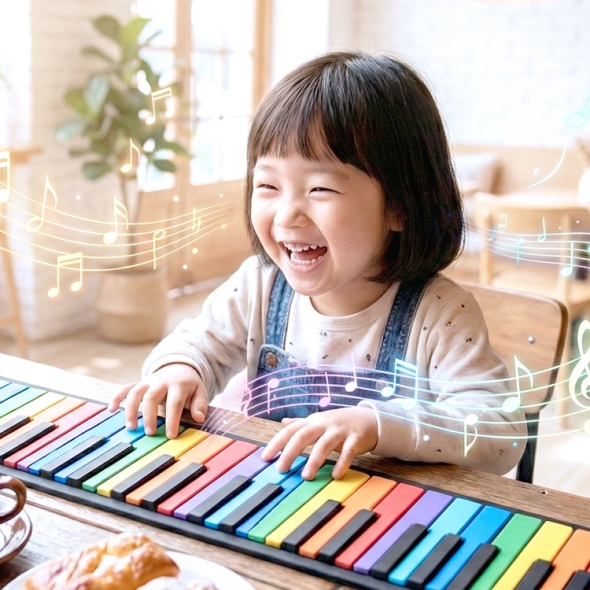 안전한 완구 소근육 두뇌발달 어린이선물 장난감 악기 교구 실리콘 롤 키보드 피아노