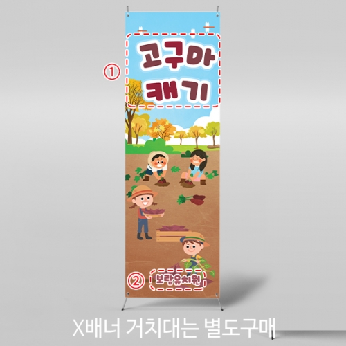 [파티붕붕]X배너 5480 / 고구마 배너 텃밭 고구마캐기 포토존 제작