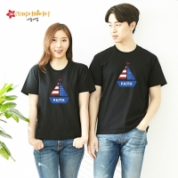 국산 순면 반팔 단체 티셔츠  모두의 믿음 우리의  항해