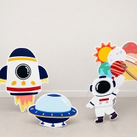 [파티붕붕] 어린이날 포토존 장식 세트 28 / 우주 우주인 로켓 UFO 행성 현수막 어린이날 행사 보드 장식