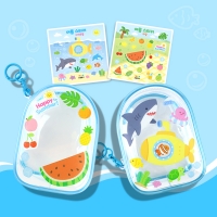 [오늘놀이] 여름 투명 파우치 키링 만들기(스티커 2종 포함/바다/고래/과일/PVC/방수)