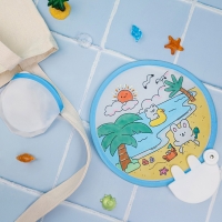 [오늘놀이] 컬러링 접이식 부채 꾸미기(보관 파우치/스티커 포함/여름/원터치/KC인증) 