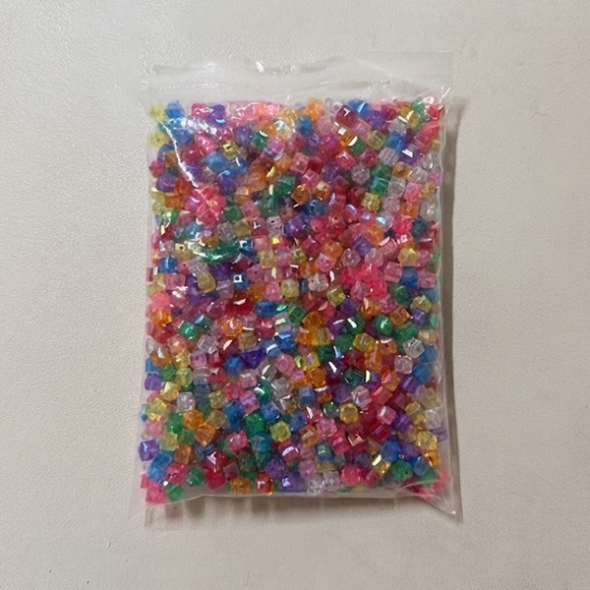 투명오로라비즈(사각)8mm_500g