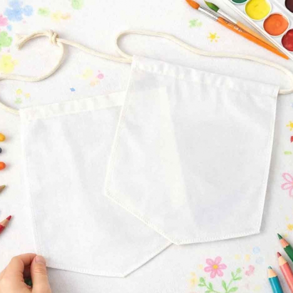 DIY 패브릭 플래그 / 캔버스 미술놀이 깃발모양 드로잉 미술용천