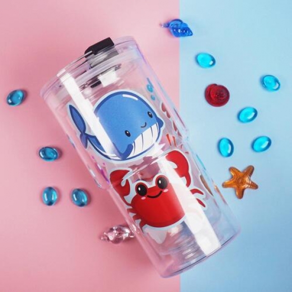 바다 생물 투명 텀블러 꾸미기 DIY 키트 (스티커포함)