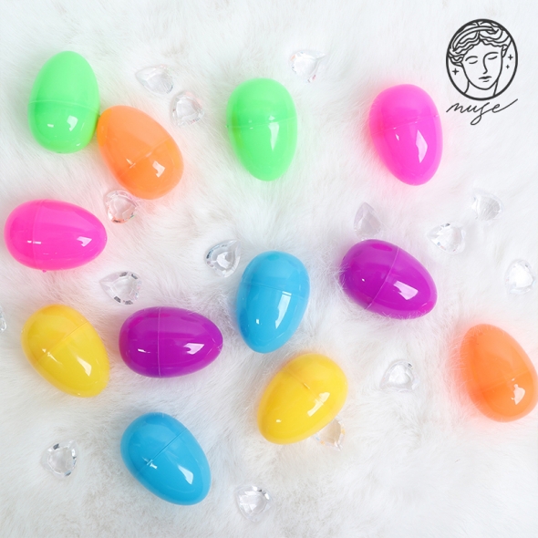 뮤즈 컬러 달걀모양 뽑기캡슐 소 높이 5.5cm 혼합컬러 12개