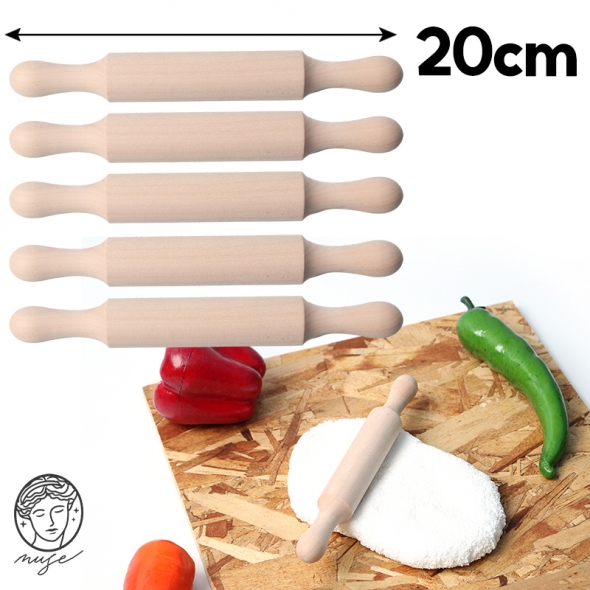 뮤즈 홈베이킹 반죽 키즈용 우드밀대 미니 5개입 / 20cm