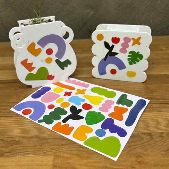 DIY 아크릴 화분 연필꽂이 만들기 / 옵션선택 꾸미기재료 연필보관함 컬러링재료