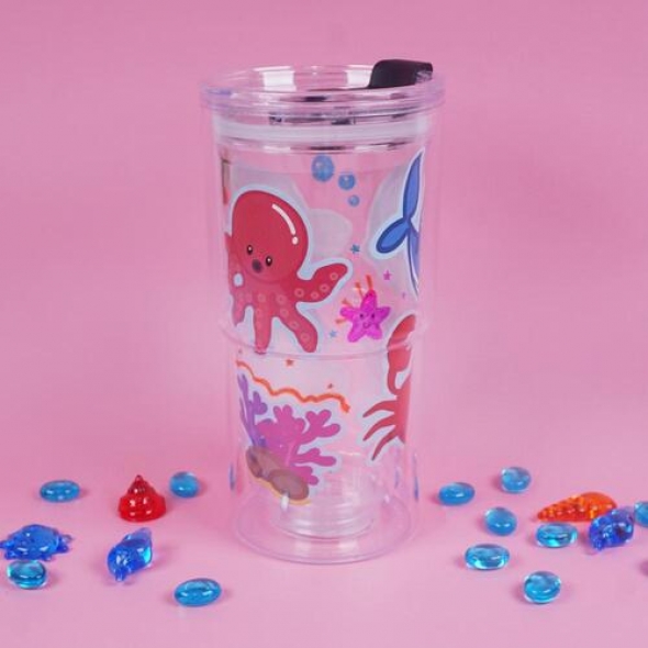 바다 생물 투명 텀블러 꾸미기 DIY 키트 (스티커포함)