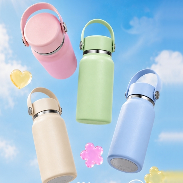 안전한 304 손잡이 약병 핸드백에 속 들어가는 미니 티니 핸드스트랩 보온보냉 텀블러210ml