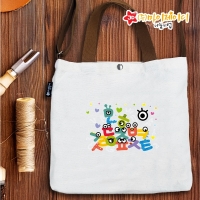 국산 에코백 환경사랑 아트 디자인 한글 다문화 디자인 브라운 크로스 에코백
