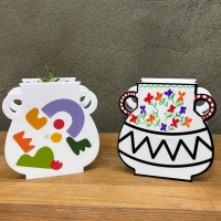 DIY 아크릴 화분 연필꽂이 만들기 / 옵션선택 꾸미기재료 연필보관함 컬러링재료