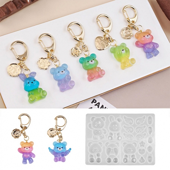 DIY 레진공예 곰돌이 토끼 천사날개 실리콘몰드