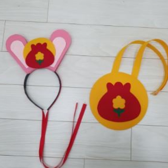 보름달 토끼머리띠 복주머니세트