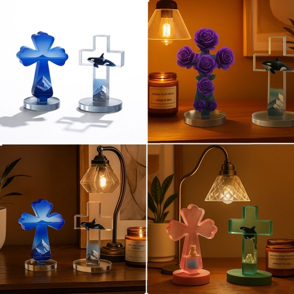 DIY 레진아트 UV레진 만들기 꾸미기용 십자가 무드등 만들기 몰드 램프 선택
